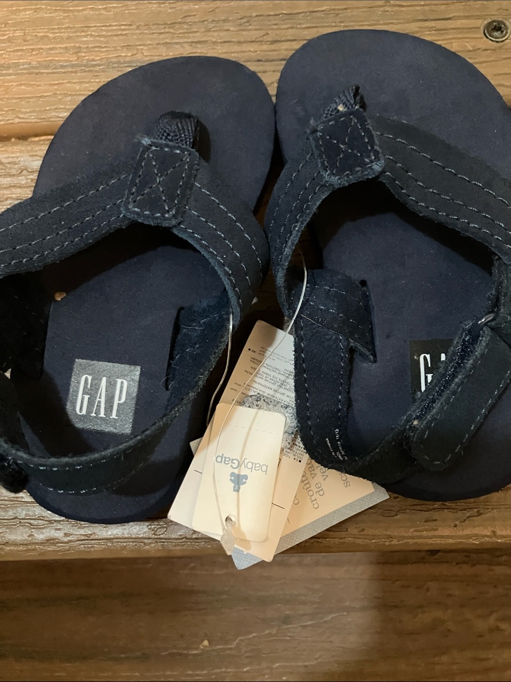 GAP Navy Blue Kids Suede Flip-Flop Sandals